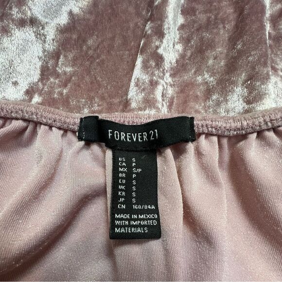 Forever 21 Pink Velvet On/Off the Shoulder Women's Blouse Size Small - Picture 7 of 7